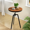 Artiss Bar Table 67-86cm Height Adjustable Round Brown