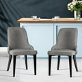 Artiss Dining Chairs Set of 2 Grey Linen Fabric