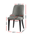 Artiss Dining Chairs Set of 2 Grey Linen Fabric