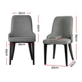 Artiss Dining Chairs Set of 4 Grey Linen Fabric