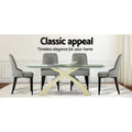 Artiss Dining Chairs Set of 4 Grey Linen Fabric