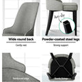 Artiss Dining Chairs Set of 4 Grey Linen Fabric