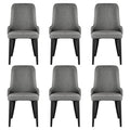 Artiss Dining Chairs Set of 6 Linen Fabric Grey