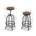 Artiss Adjustable Bar Stools Wood Chairs Set