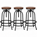 Artiss 3x Bar Stool Backless Swivel Counter Barstools 70-90cm Seat Height Adjustable Industrial