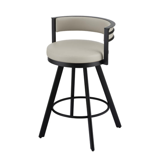 Artiss Bar Stool Swivel Counter Chair PU Leather Metal Beige