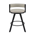 Artiss Bar Stool Swivel Kitchen Chair Metal PU Leather Counter Beige