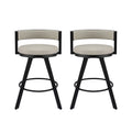 Artiss Bar Stools Set of 2 Swivel Counter Height Beige Leather