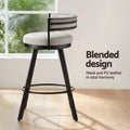 Artiss Bar Stools Set of 2 Swivel Counter Height Beige Leather