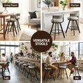 Artiss Bar Stools Set of 2 Swivel Counter Height Beige Leather