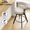 Artiss Bar Stools Set of 2 Swivel Counter Height Beige Leather