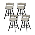 Artiss Bar Stool Set 4 Swivel Counter Kitchen Chair Beige Leather Metal