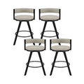 Artiss Bar Stool Set 4 Swivel Counter Kitchen Chair Beige Leather Metal