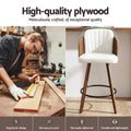Artiss Wooden Swivel Bar Stool 58cm Kitchen Counter Height Chair