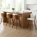 Artiss Wooden Swivel Bar Stool 58cm Kitchen Counter Height Chair