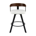 Artiss Bar Stool Swivel White Leather Bentwood Counter Chair