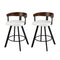 Artiss Bar Stools x2 Swivel Kitchen Metal Legs White PU Bentwood