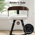 Artiss Bar Stools x2 Swivel Kitchen Metal Legs White PU Bentwood