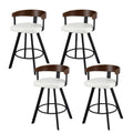 Artiss Bar Stools x4 Swivel White PU Metal Legs Counter Kitchen