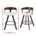 Artiss Bar Stools x4 Swivel White PU Metal Legs Counter Kitchen