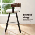 Artiss Bar Stools x4 Swivel White PU Metal Legs Counter Kitchen