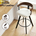 Artiss Bar Stools x4 Swivel White PU Metal Legs Counter Kitchen