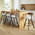 Artiss Bar Stools x4 Swivel White PU Metal Legs Counter Kitchen