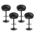 Artiss Bar Stools X4 Gas Lift Adjustable Rounded Shell Backrest PU Leather Black