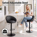 Artiss Bar Stools X4 Gas Lift Adjustable Rounded Shell Backrest PU Leather Black