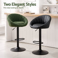 Artiss Bar Stools X4 Gas Lift Adjustable Rounded Shell Backrest PU Leather Black
