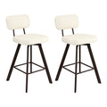 Artiss Bar Stools Set of 2 Swivel Counter 68cm Height Stools w/ Padded Backrest Beige