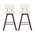 Artiss Bar Stools Set of 2 Swivel Counter 68cm Height Stools w/ Padded Backrest Beige