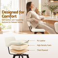Artiss Bar Stools Set of 2 Swivel Counter 68cm Height Stools w/ Padded Backrest Beige