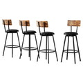 Artiss 4x Industrial Bar Stools Upholstered Counter Chairs Steel