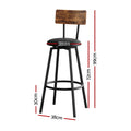 Artiss 4x Industrial Bar Stools Upholstered Counter Chairs Steel