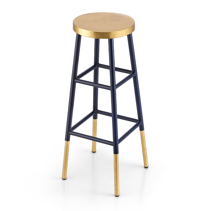 Artiss Bar Stools Metal Gold Navy Pair