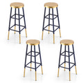 Artiss Bar Stools 4x Metal Gold Navy Kitchen Counter