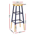 Artiss Bar Stools 4x Metal Gold Navy Kitchen Counter