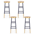Artiss Bar Stools 4x Metal Gold Navy Kitchen Counter