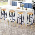 Artiss Bar Stools 4x Metal Gold Navy Kitchen Counter