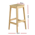 Artiss 2x Bar Stools Rubber Wood Counter Chair Rattan Kitchen