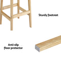 Artiss 2x Bar Stools Rubber Wood Counter Chair Rattan Kitchen