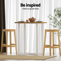 Artiss 2x Bar Stools Rubber Wood Counter Chair Rattan Kitchen