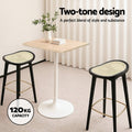 Artiss 2x Bar Stools Rattan Counter Kitchen Dining Chair Black