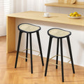Artiss 2x Bar Stools Rattan Counter Kitchen Dining Chair Black