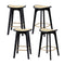 Artiss 4x Rattan Bar Stools Bamboo Saddle Black Counter Chair