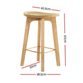 Artiss 2x Bar Stools Bamboo Rattan Counter Height Kitchen Chairs