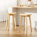 Artiss 2x Bar Stools Bamboo Rattan Counter Height Kitchen Chairs