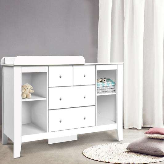 Keezi Baby Change Table Drawers Chest Home Cabinet Changer Nursery Furniture