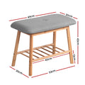 Artiss Shoe Rack Bench Fabric Seat 2 Pair Storage